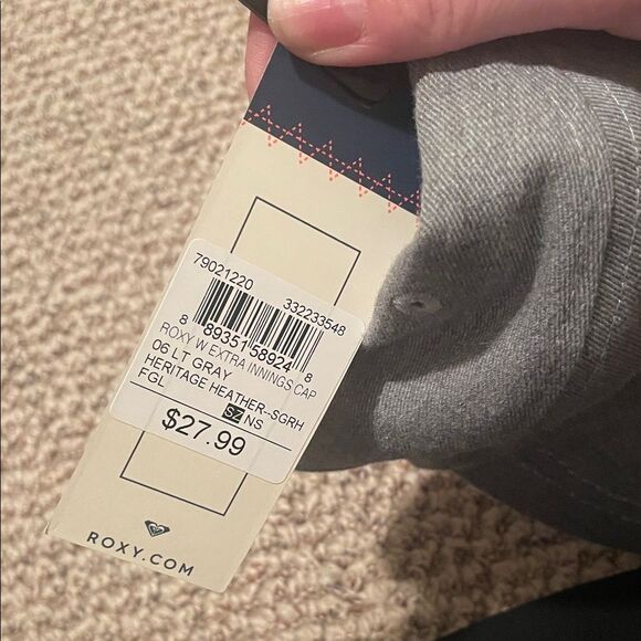 Roxy Women's Gray Hat with Pink Logo - Picture 2 of 4